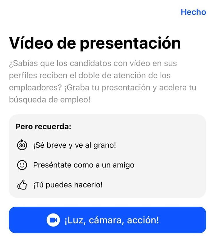 Instrucciones de como subir tu vídeo de presentación