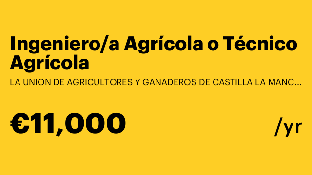 Ingeniero/a Agrícola o Técnico Agrícola