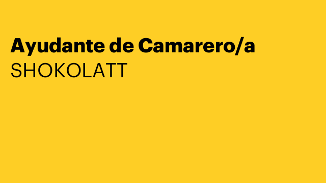 Ayudante de Camarero/a