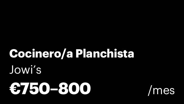 Cocinero/a Planchista