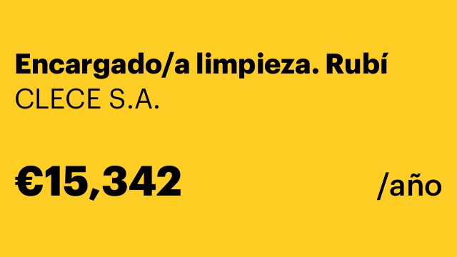 Encargado/a limpieza. Rubí