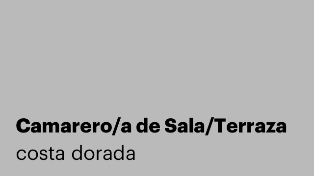 Camarero/a de Sala/Terraza