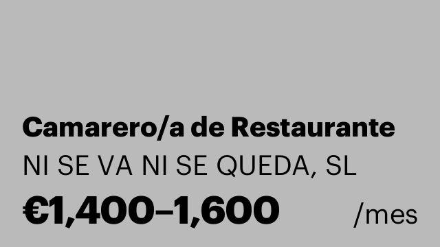 Camarero/a de Restaurante