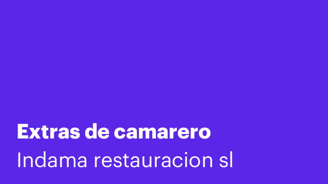 Extras de camarero