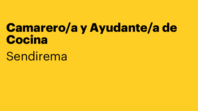 Camarero/a y Ayudante/a de Cocina