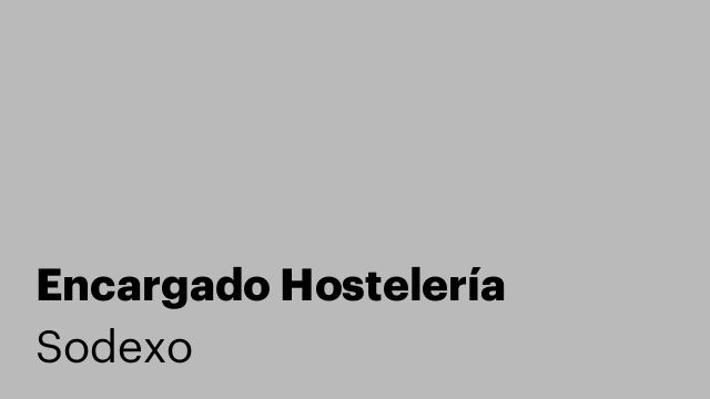 Encargado Hostelería