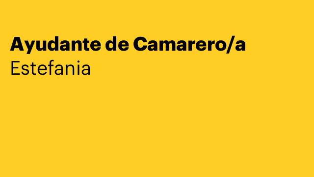 Ayudante de Camarero/a