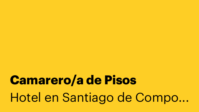 Camarero/a de Pisos