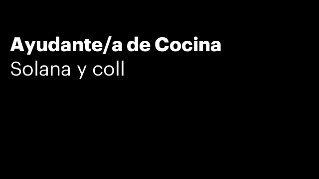 Ayudante/a de Cocina