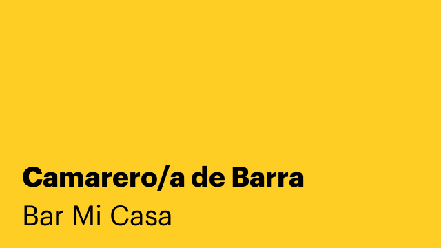 Camarero/a de Barra