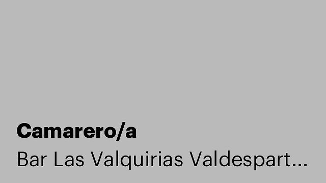 Camarero/a
