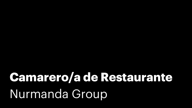 Camarero/a de Restaurante