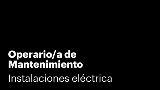 Operario/a de Mantenimiento