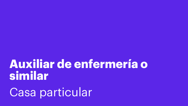 Auxiliar de enfermería o similar