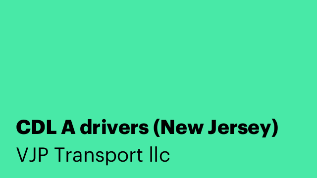 CDL A drivers (New Jersey)