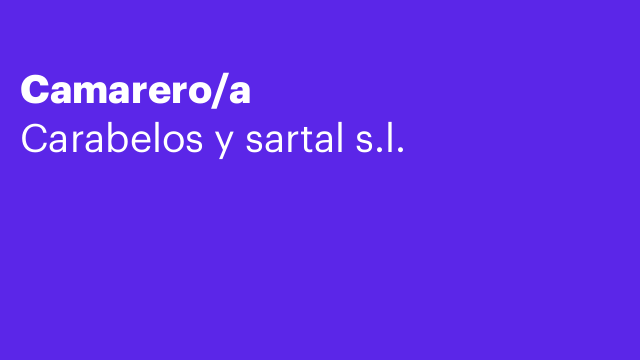 Camarero/a