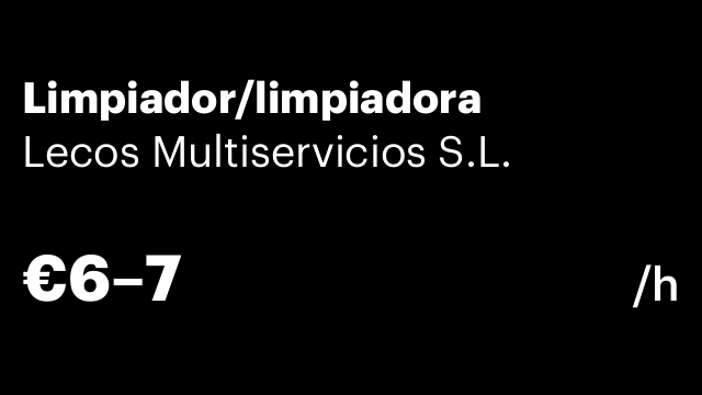 Limpiador/limpiadora