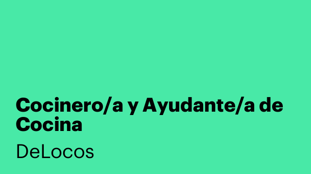 Cocinero/a y Ayudante/a de Cocina