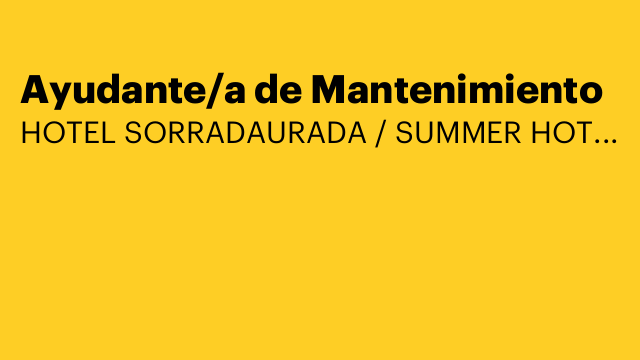 Ayudante/a de Mantenimiento