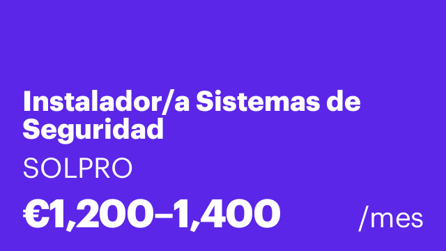 Instalador/a Sistemas de Seguridad