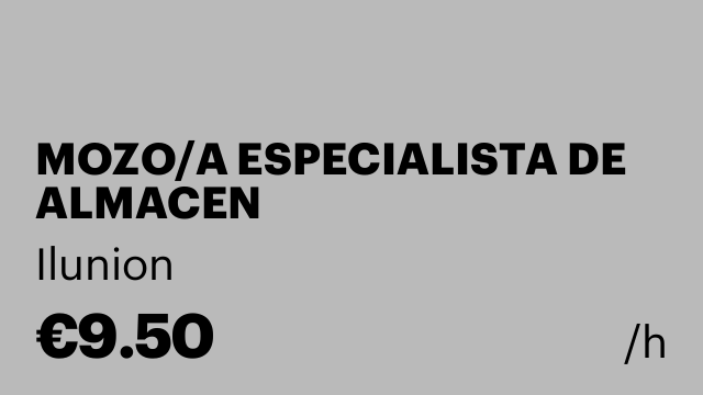 MOZO/A ESPECIALISTA DE ALMACEN