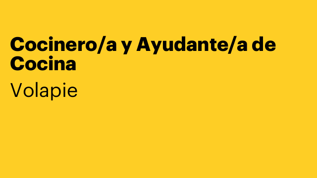 Cocinero/a y Ayudante/a de Cocina