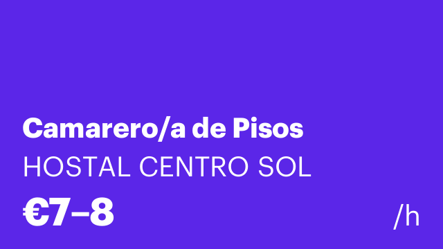 Camarero/a de Pisos