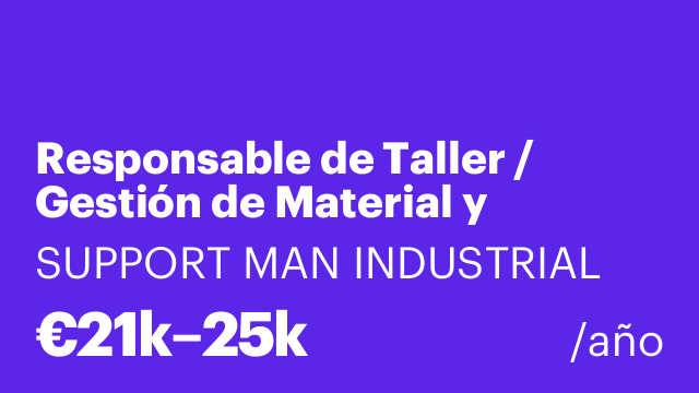 Responsable de Taller / Gestión de Material y Vehículos