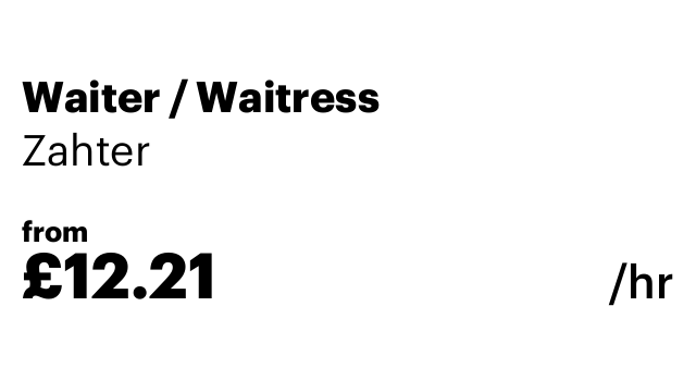 Waiter / Waitress