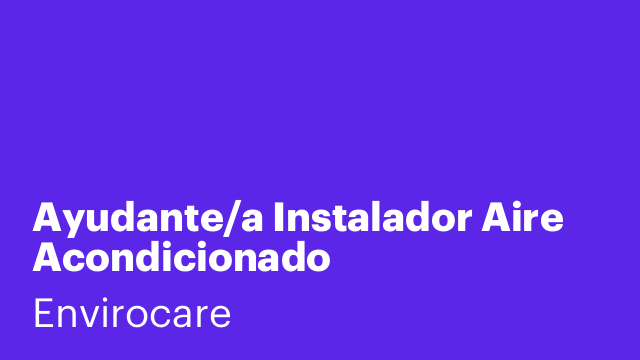 Ayudante/a Instalador Aire Acondicionado