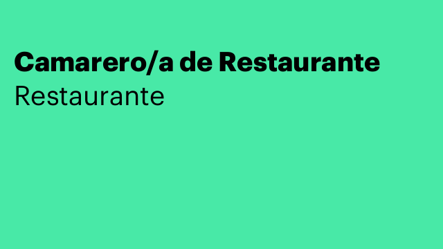 Camarero/a de Restaurante