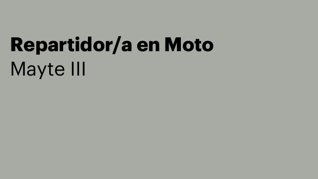 Repartidor/a en Moto