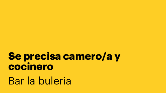 Se precisa camero/a y cocinero