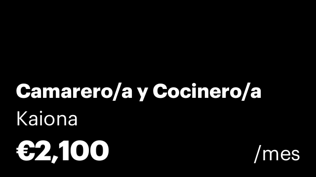 Camarero/a y Cocinero/a