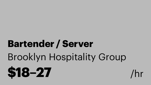 Bartender / Server