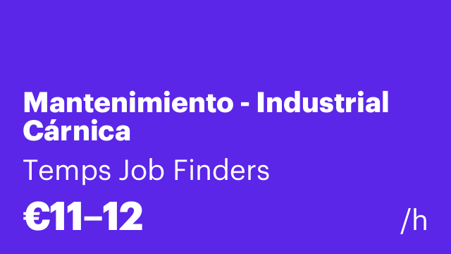 Mantenimiento - Industrial Cárnica