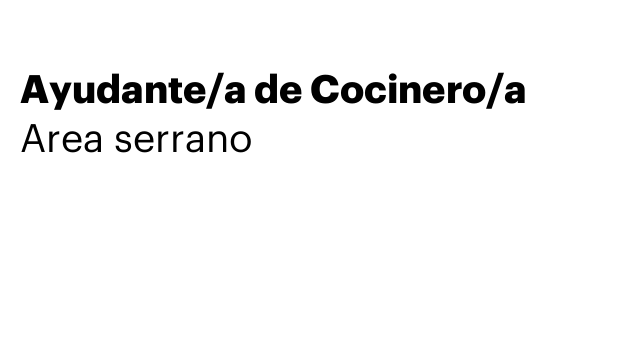 Ayudante/a de Cocinero/a
