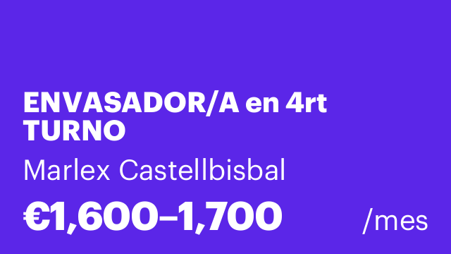 ENVASADOR/A en 4rt TURNO