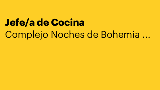 Jefe/a de Cocina