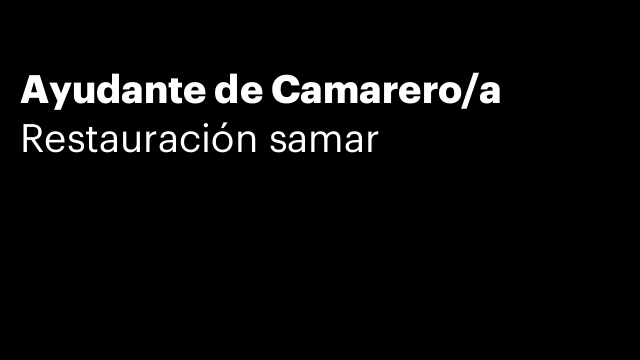 Ayudante de Camarero/a