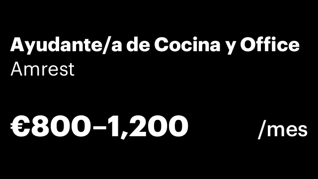 Ayudante/a de Cocina y Office