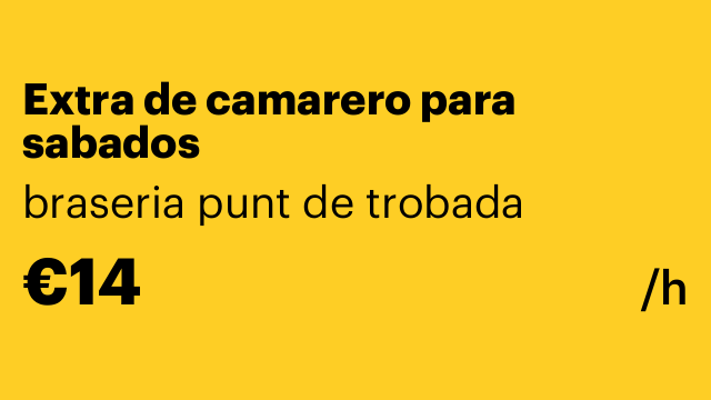 Extra de camarero para sabados