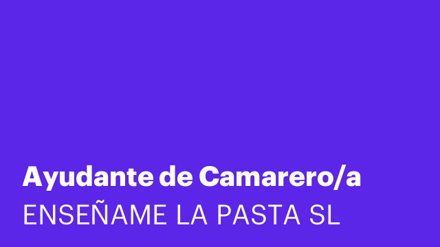 Ayudante de Camarero/a