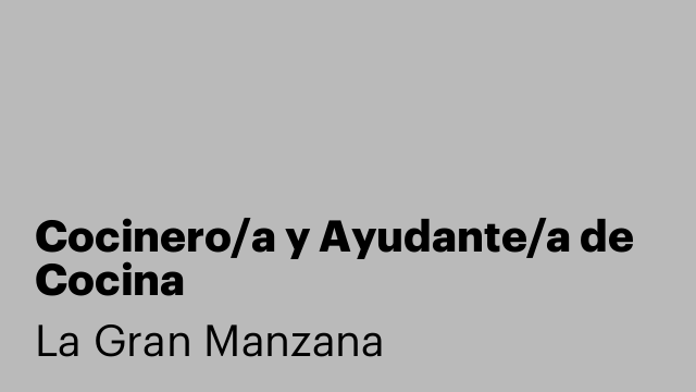 Cocinero/a y Ayudante/a de Cocina