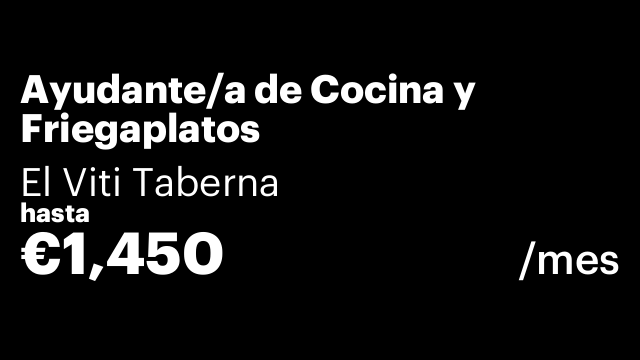 Ayudante/a de Cocina y Friegaplatos