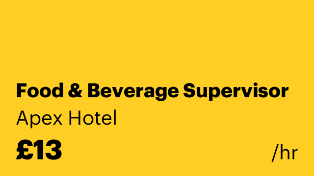 Food & Beverage Supervisor