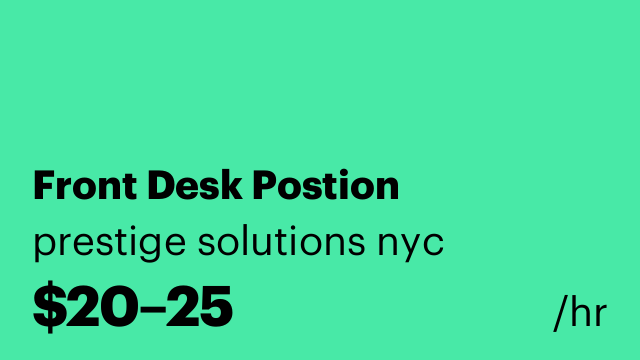 Front Desk Postion