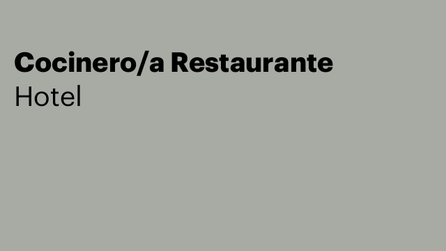 Cocinero/a Restaurante
