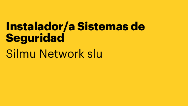 Instalador/a Sistemas de Seguridad