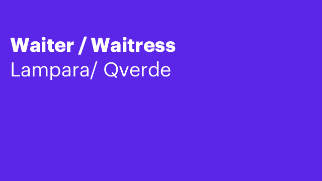 Waiter / Waitress